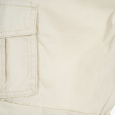 Pantaloni scurți din bumbac bej, cu buzunare laterale Benetton 211925 3