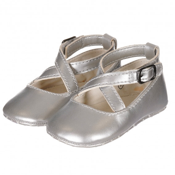 Pantofi pentru bebeluși cu luciu argintiu Benetton 212276 