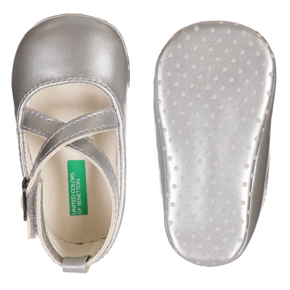 Pantofi pentru bebeluși cu luciu argintiu Benetton 212278 3
