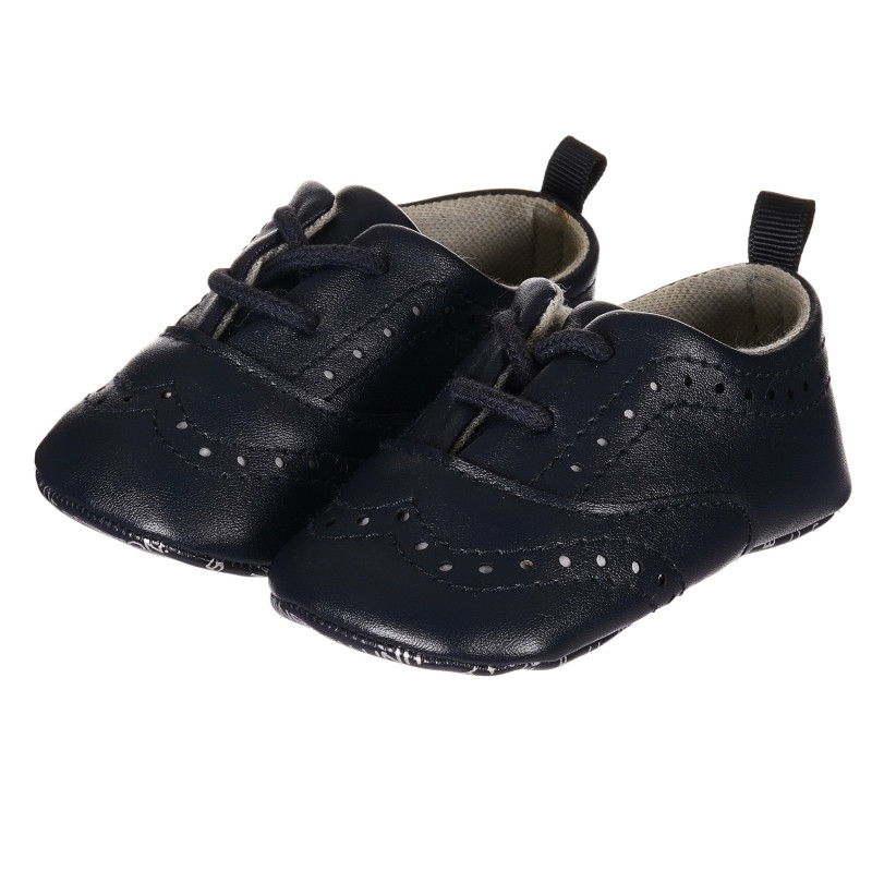 Pantofi pentru bebeluși cu șireturi, albastru închis  212282