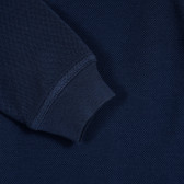 Bluză din bumbac albastru cu mâneci lungi și guler Benetton 212551 2