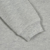 Bluză din bumbac gri, cu mâneci lungi și guler Benetton 212563 3