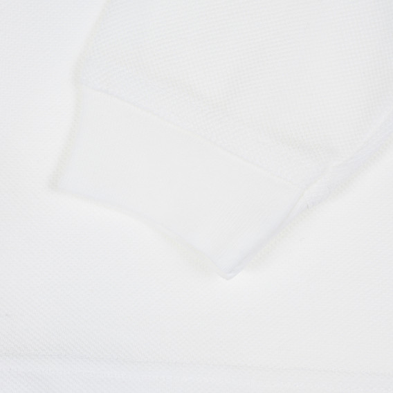 Bluză albă din bumbac cu mâneci lungi și guler Benetton 212567 3