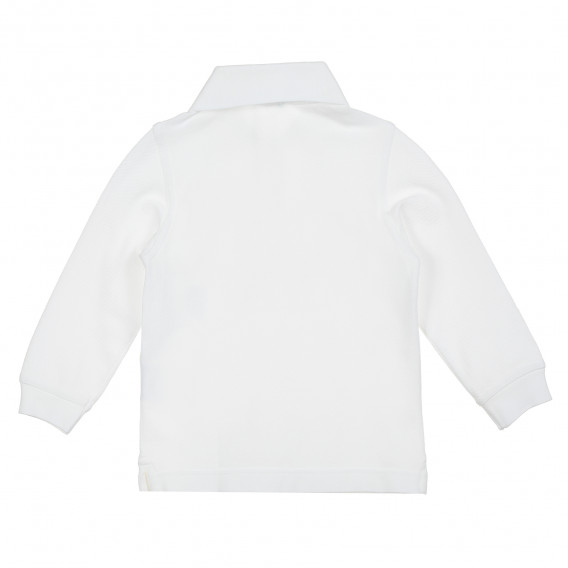 Bluză albă din bumbac cu mâneci lungi și guler Benetton 212568 4