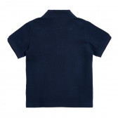 Bluză albastră cu mâneci scurte și sigla mărcii Benetton 212570 4