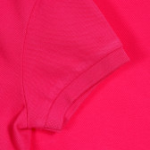 Bluză din bumbac roz cu mâneci scurte și logo-ul mărcii Benetton 212579 2