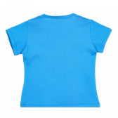 Tricou de bumbac pentru bebeluși cu inscripție, albastru Benetton 212654 4