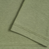 Bluză din bumbac cu mâneci lungi și accent albastru, verde Benetton 212683 3