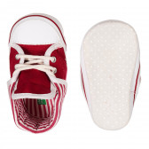 Pantofi din material textil pentru bebeluși, roșii Benetton 212959 3