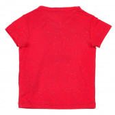 Tricou din bumbac roșu cu imprimeu stropit, pentru bebeluși Benetton 212987 4