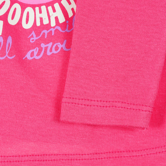 Bluză din bumbac roz cu imprimeu, pentru bebeluși Benetton 212990 3