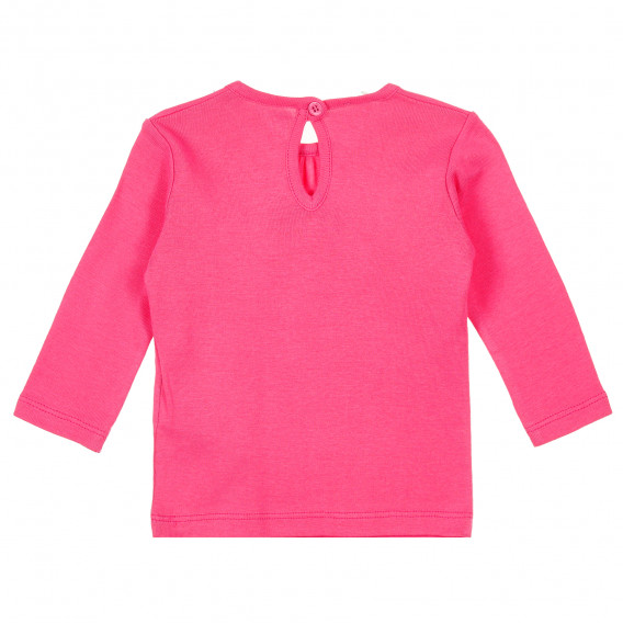 Bluză din bumbac roz cu imprimeu, pentru bebeluși Benetton 212991 4