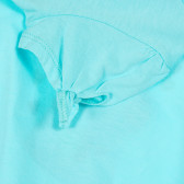 Tricou din bumbac albastru deschis, cu imprimeu color Benetton 212998 3