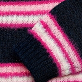 Pulover tricotat cu dungi roz, albastru închis Benetton 213045 3