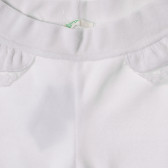 Pantaloni pentru bebeluși cu bucle, albi Benetton 213096 2