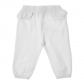 Pantaloni pentru bebeluși cu bucle, albi Benetton 213098 4