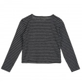 Bluză cu dungi și mâneci lungi, alb-negru Sisley 213268 4