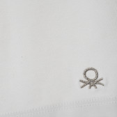 Colanți scurți cu logo brodat de marcă, albi Benetton 213295 2