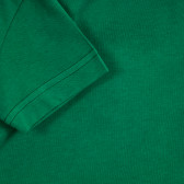 Bluză din bumbac verde cu mâneci scurte și inscripție Benetton 213452 3