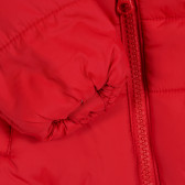Geacă de iarnă cu căptușeală pentru un bebeluși cu logo brodat al mărcii, roșie Benetton 213554 3