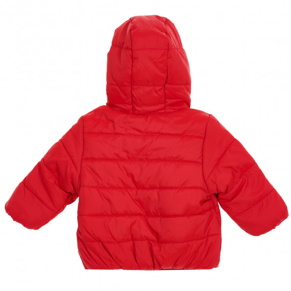 Geacă de iarnă cu căptușeală pentru un bebeluși cu logo brodat al mărcii, roșie Benetton 213555 4