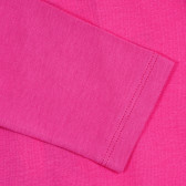 Bluză din bumbac roz cu mâneci lungi și imprimeu de brocart Benetton 213562 2