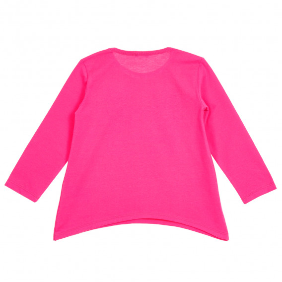 Bluză roz cu mâneci lungi și imprimeu cu brocart Benetton 213872 4