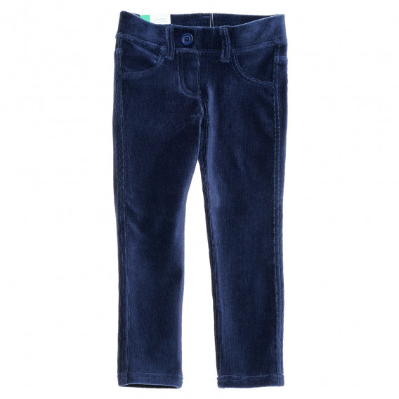 Pantaloni de catifea, albastru închis Benetton 213876 
