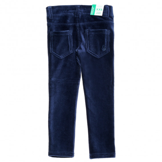 Pantaloni de catifea, albastru închis Benetton 213879 4