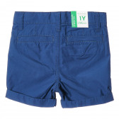 Pantaloni scurți din bumbac cu margini pliate pentru bebeluși, albastru Benetton 213994 4