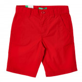 Pantaloni scurți din bumbac, roșii Benetton 213995 