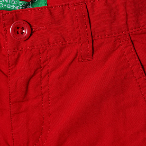 Pantaloni scurți din bumbac, roșii Benetton 213996 2
