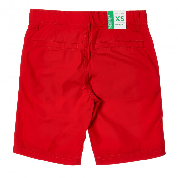 Pantaloni scurți din bumbac, roșii Benetton 213998 4