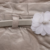 Pantaloni scurți pentru copii cu centură decorativă cu flori albe  214052 3