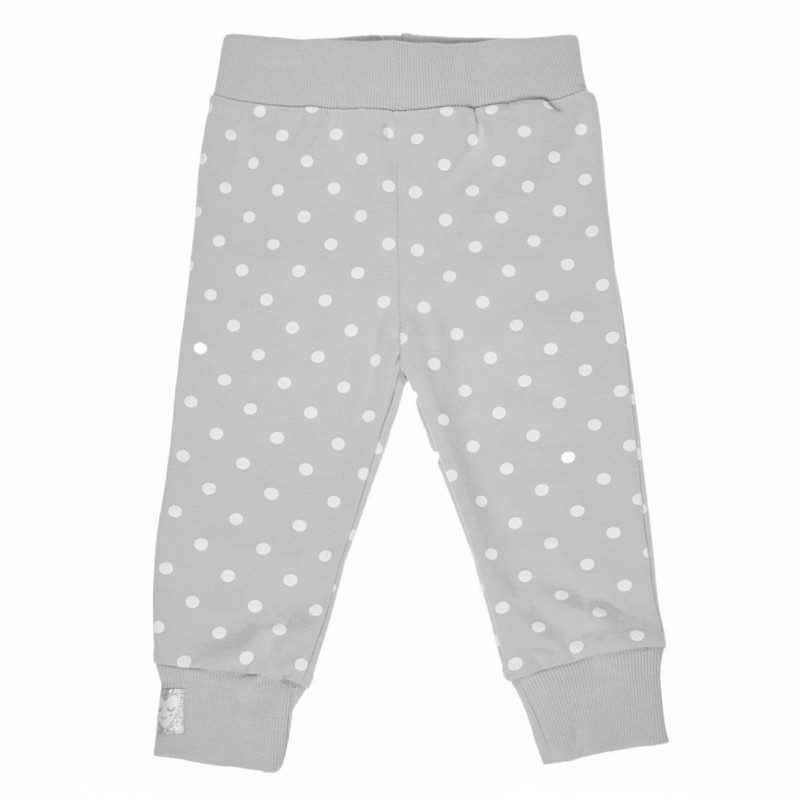 Pantaloni cu imprimeu alb cu buline pentru fetițe  214180
