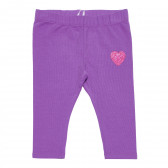 Pantaloni de bumbac de culoare purpuriu, cu aplicație inimă Chicco 214239 4