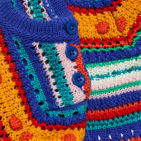 Rochie tricotată cu mâneci scurte pentru un bebeluși multicoloră Benetton 214379 3