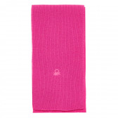 Eșarfă din lână cu logo brodat, roz Benetton 214396 3
