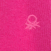 Eșarfă din lână cu logo brodat, roz Benetton 214398 2