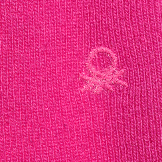 Eșarfă din lână cu logo brodat, roz Benetton 214398 2