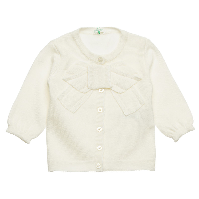 Cardigan cu panglică decorativă pentru bebeluși, alb  214407