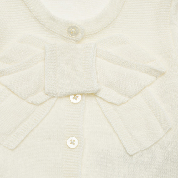 Cardigan cu panglică decorativă pentru bebeluși, alb Benetton 214408 2