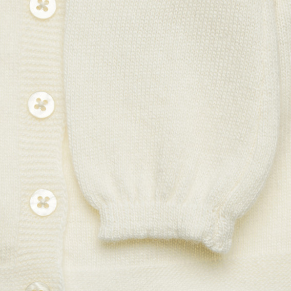 Cardigan cu panglică decorativă pentru bebeluși, alb Benetton 214409 3