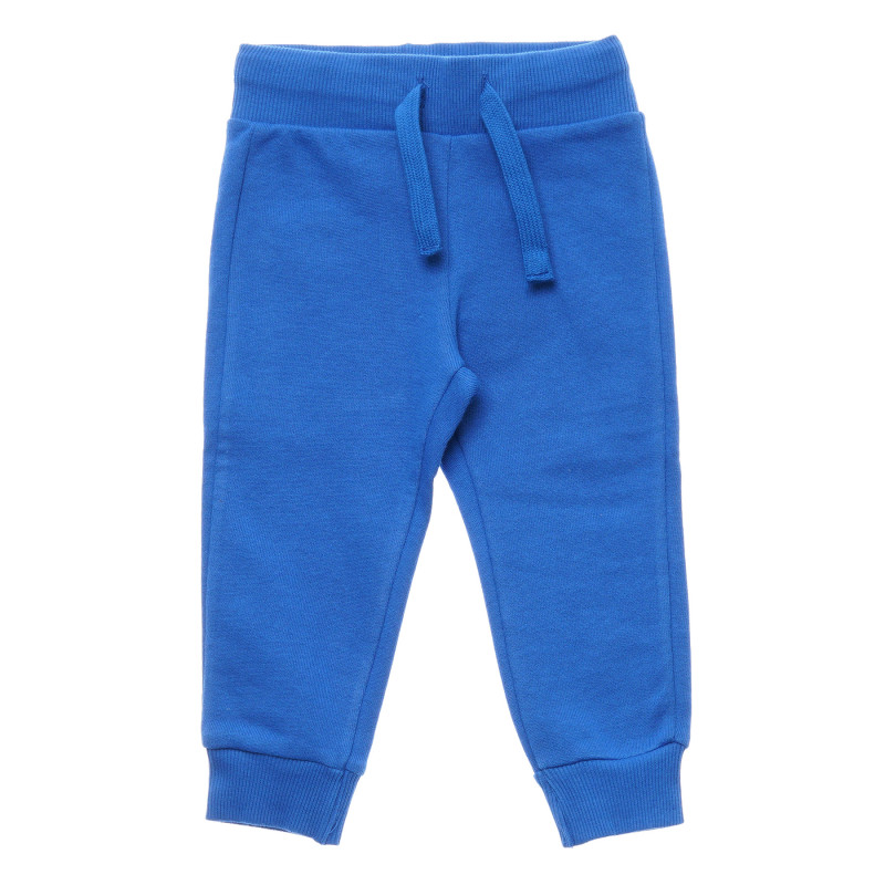 Pantaloni sport de bumbac cu șireturi pentru bebeluși, albaștri  214451