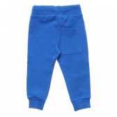Pantaloni sport de bumbac cu șireturi pentru bebeluși, albaștri Benetton 214454 4
