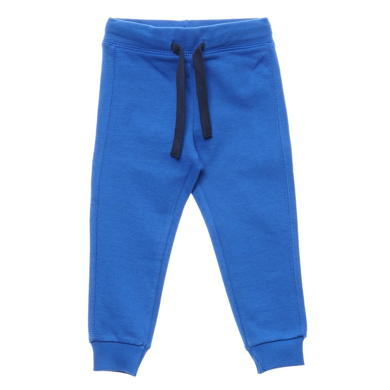 Pantaloni din bumbac cu logo marca, albaștri  214463