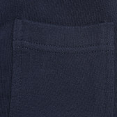 Pantaloni din bumbac cu logo inscripționat, albaștri Benetton 214513 3