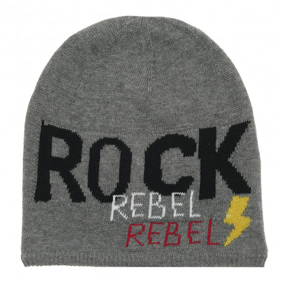 Căciulă de iarnă cu inscripția Rock rebel. Benetton 214570 