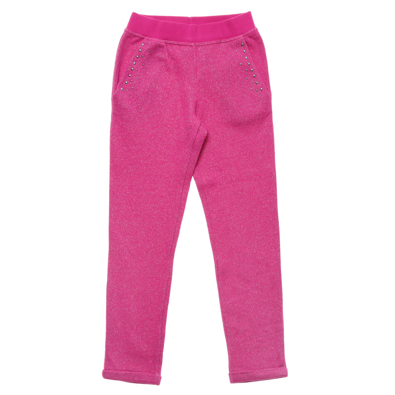 Pantaloni sport cu efect strălucitor, roz  214578