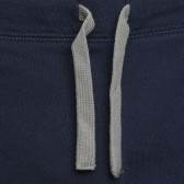 Pantaloni din bumbac cu logo inscripționat, albastru închis Benetton 214587 2